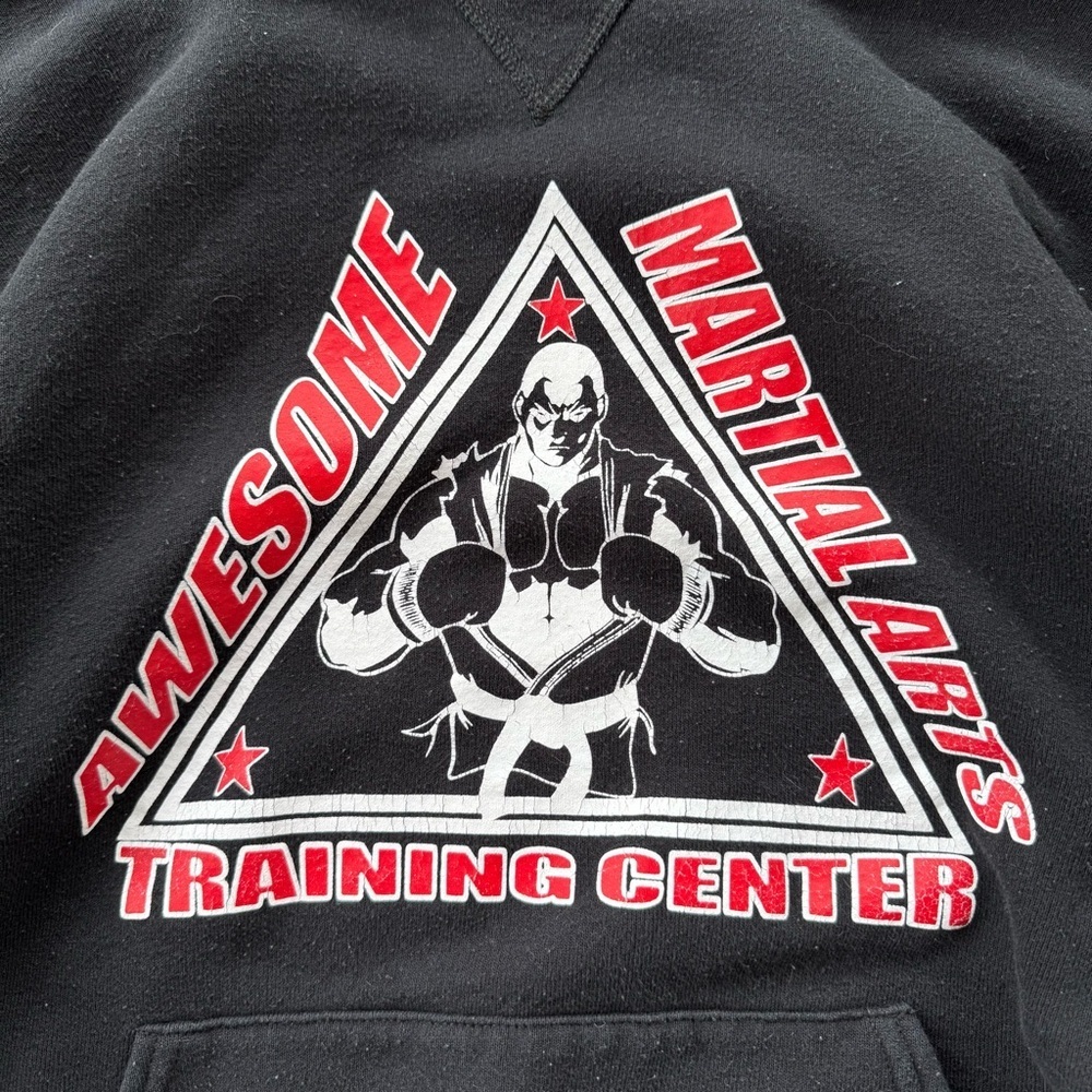 Vintage 90s insane training center russell athletic black hoodie - Picture 2 of 5